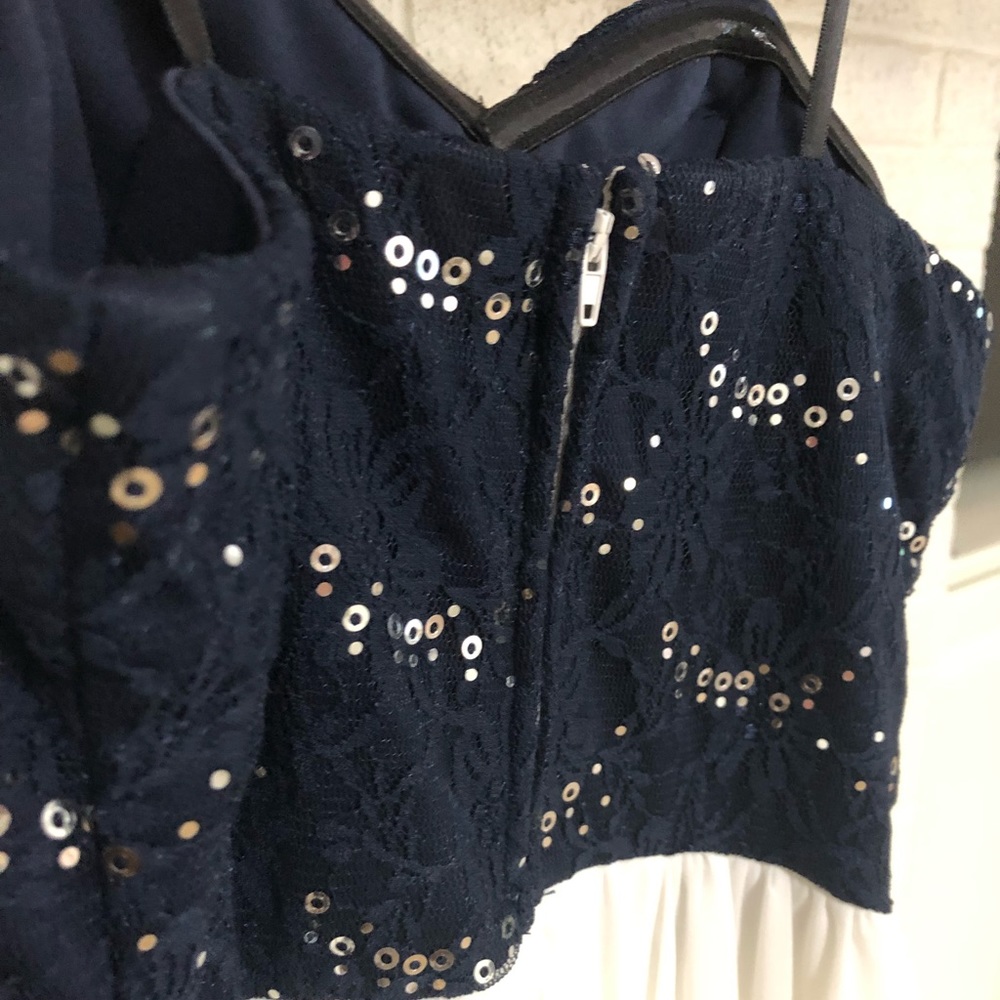 Navy Blue and White Semiformal Dress - Picture 6 of 6
